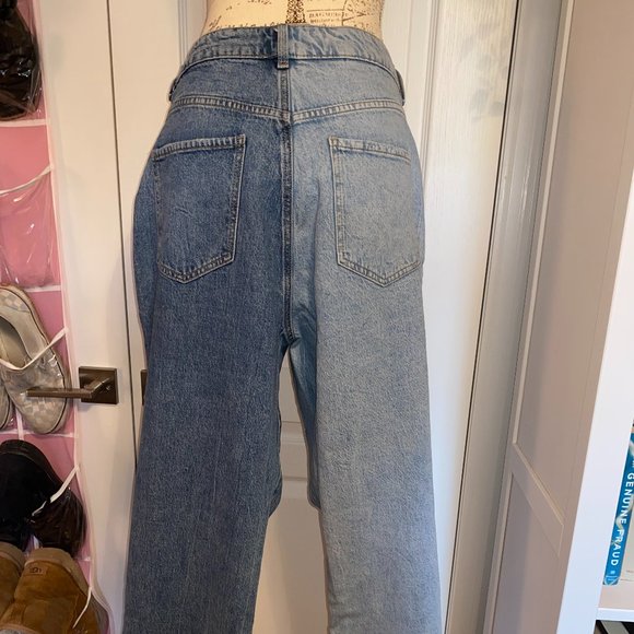 Two toned high waisted straight leg jeans - Picture 3 of 3